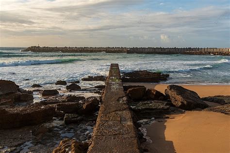 Vista Da Praia Dos Pescadores Na Vila Da Ericeira Foto Fundo E Imagem