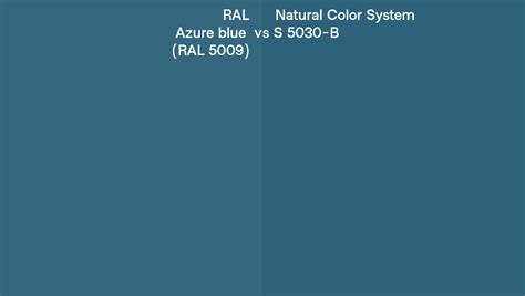 RAL Azure Blue RAL 5009 Vs Natural Color System S 5030 B Side By Side