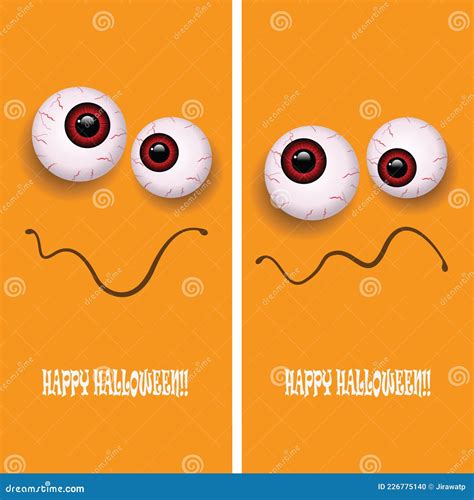 Funny Halloween Greeting Card Monster Eyes For Designing Posters