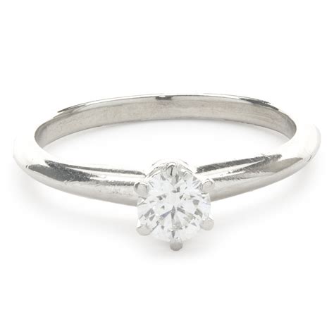 Tiffany & Co. Platinum Round Brilliant Cut Diamond Solitaire Ring – The Estate Watch And Jewelry ...