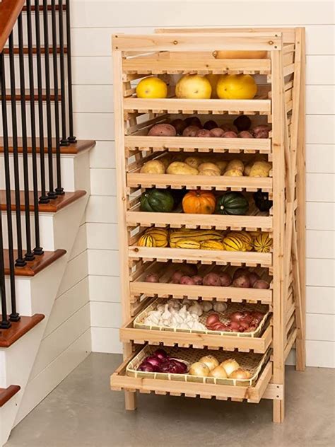 Vegetable Storage Rack Wood Storage Rack Wooden Rack Fruit Storage