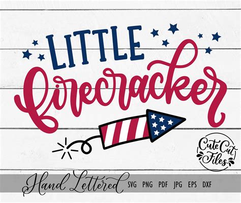 Little Firecracker Svg Png Dxf 4th Of July Svg July 4th Etsy