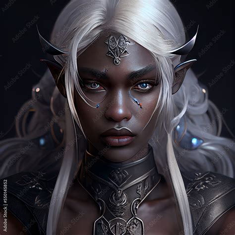 Dark Elf Woman Portrait AI Stock Illustration Adobe Stock