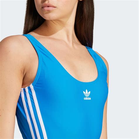 Mujer Adidas Originals Banador Adicolor 3 Bandas Blue Bird