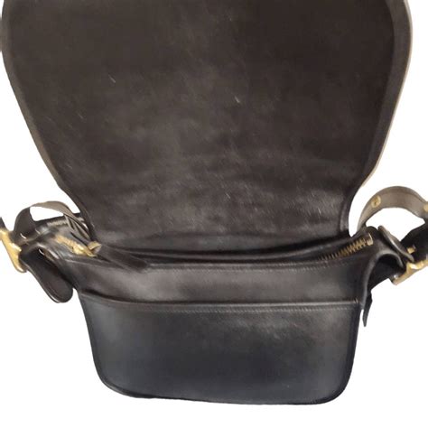 Vintage Coach Legacy Patricia Black Leather Flap Shou Gem