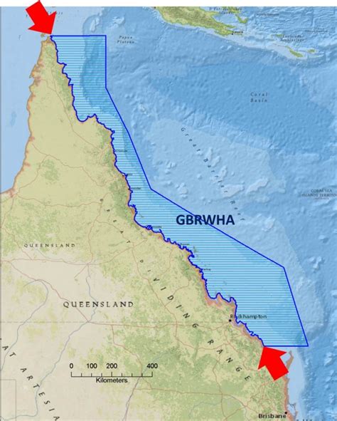 Great Barrier Reef World Heritage Area Map Draw A Topographic Map