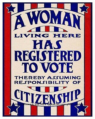 Womens Suffrage Vote Poster PHOTO 5x7 Retro 1920 Woman Right to Vote ...