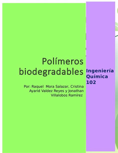 Calaméo Polímeros Biodegradables