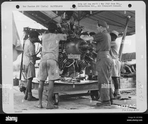 Aircraft Burma India Maintenance Engines War Stock Photo Alamy