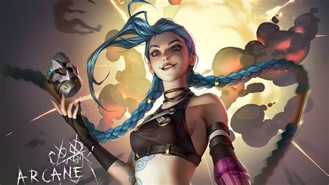 Jinx Grenade Arcane Lol League Of Legends Game Art 4k Hd