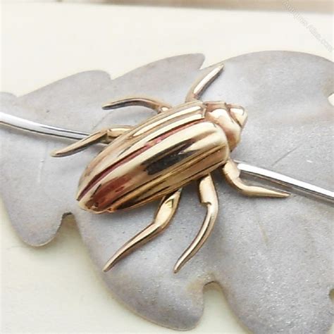 Antiques Atlas Vintage 18ct Beetle Brooch By Swiss Jeweller Alopa