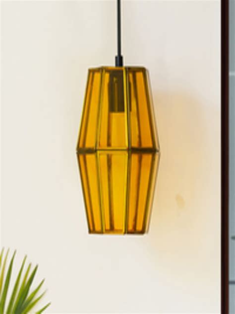 Buy Exclusivelane Glass Wonders Yellow And Black Cylindrical Hanging Pendant Lamp Ceiling Lamps