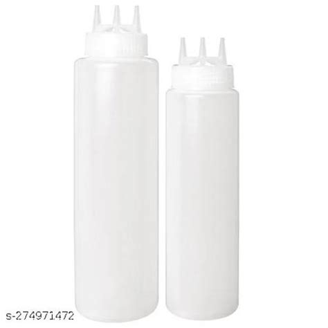 Sabway Pack Of 2 Transparent Squeeze Bottle Dispenser 500 ML Plastic