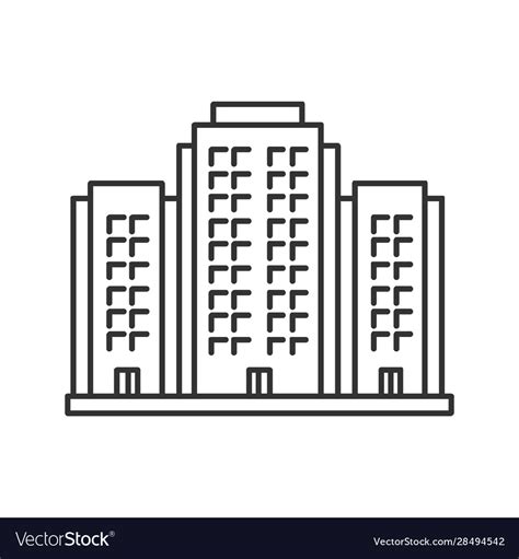 Multi Storey Building Linear Icon Royalty Free Vector Image