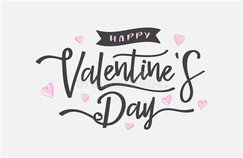 Tipografía Feliz Día De San Valentín Con Caligrafía Escrita A Mano