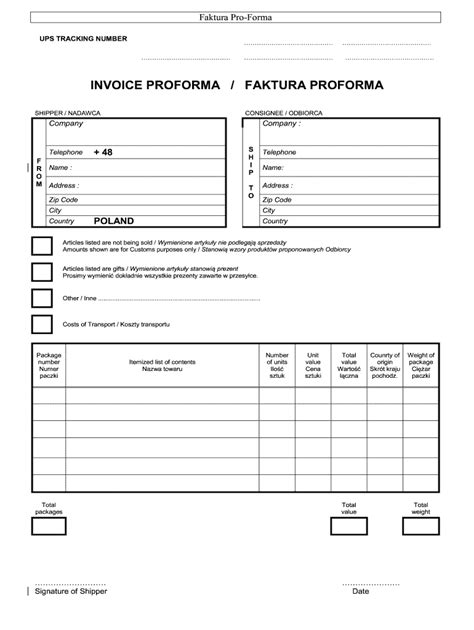 Ups Faktura Fill Out Sign Online DocHub