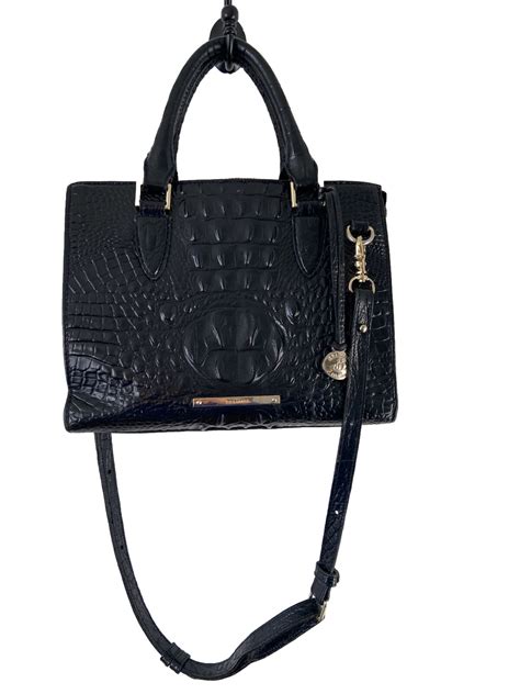 BRAHMIN Black Leather Melbourne Collection Handbag - Gem