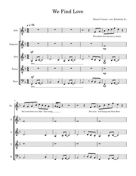 We Find Love, Daniel Caesar Arr. Kimberly Li Sheet music for Bass ...