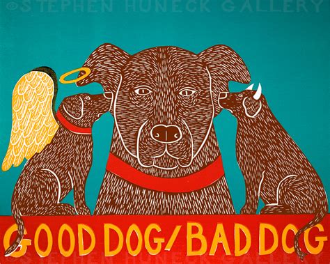 Good Dog/Bad Dog Giclee Print | Dog Mountain, VT - Stephen Huneck