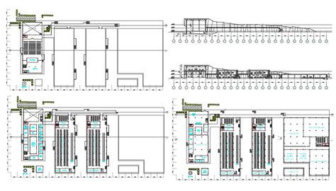 2d Cad Drawing Of Factory Project Layout Plan And Elevation Design