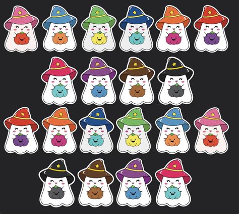 Ghost Stickers, Set of 20 Stickers, Journal Sticker, Die Cut Sticker ...