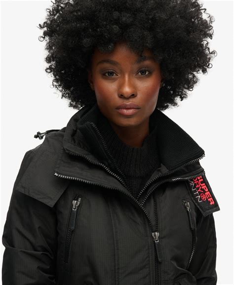 Womens Hooded Mountain Windbreaker Jacket In Black Superdry Uk