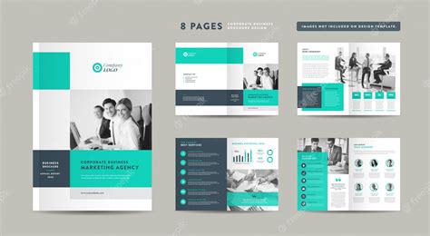 Premium Vector Eight Pages Business Brochure Design Annual Report