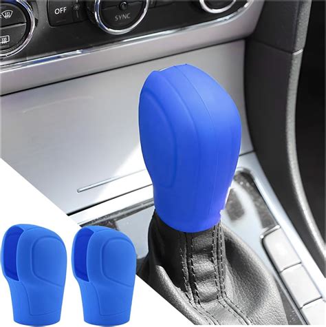 Xinliya 2 Pcs Car Gear Shift Knob Cover Elastic Silicone Car Automatic Shift Protector Cover