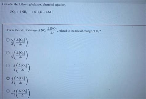 Solved Consider The Following Balanced Chemical Equation Chegg