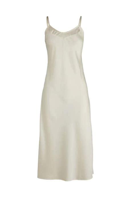 Gingerlilly Sleepwear Yana Satin Ivory Slip Dress