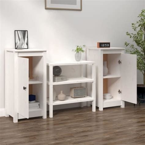 Hua Buffets Bahuts Buffets Pcs Blanc X X Cm Bois Massif De