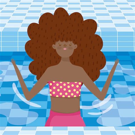 Premium Vector Girl With Summer Swimwear