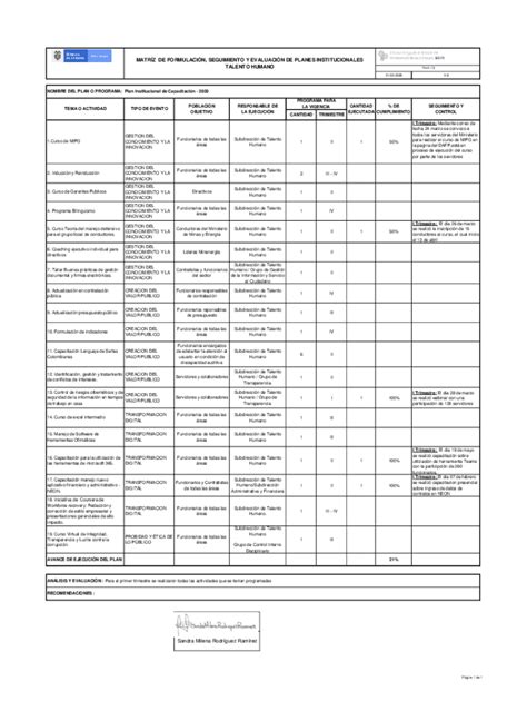 Fillable Online Gua Para La Formulacin Del Plan Institucional De