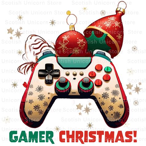 Gamer Christmas Sublimation PNG Xmas Gaming Controller Xmas Video