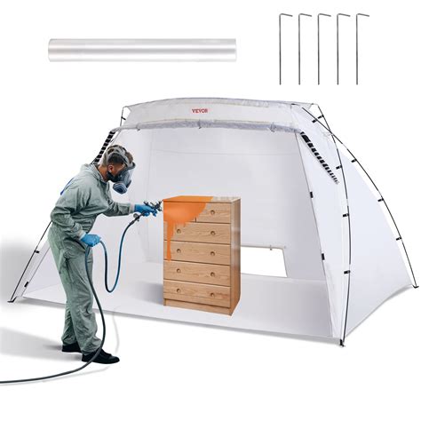 VEVOR Portable Paint Booth,10x7x6ft Larger Spray Paint Tent with Built ...