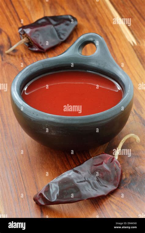 Really Hot And Spicy Flavorful Mexican Sauce Stock Photo Alamy