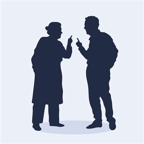 Free Vector | Flat design couple arguing silhouette