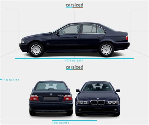 BMW 5-Series 1999-2004 Dimensions Side View