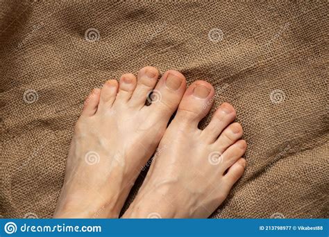 Female Bare Feet On An Old Wooden Floor Stock Image Image Of