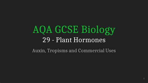 Aqa Gcse Biology Lecture 29 Plant Hormones Teaching Resources