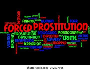 Forced Prostitution Word Cloud Concept On Stock Illustration 392237965