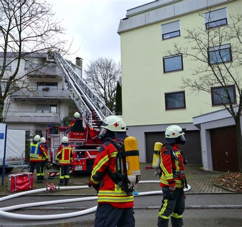 Brand B3 Balkon Feuerwehr Stockach