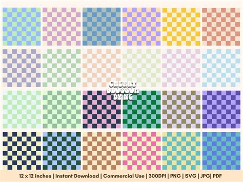 50 Checkerboard Digital Paper Checker Grid Background For Commercial