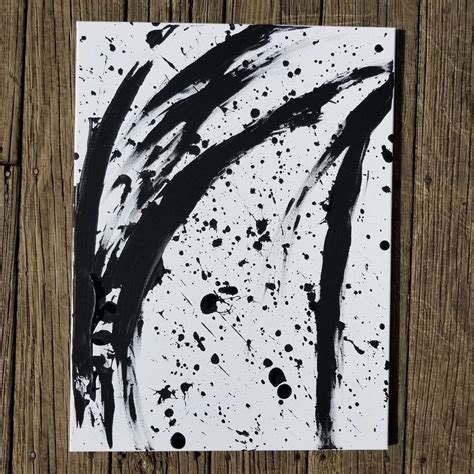 Original Abstract Painting in Black and White. Very modern. | Abstract ...