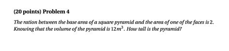 Solved Points Problem The Ration Between The Base Chegg