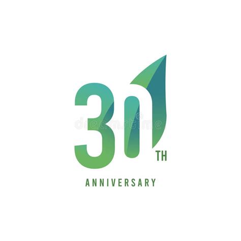 30 Th Anniversary Logo Vector Template Design Illustration Stock Vector