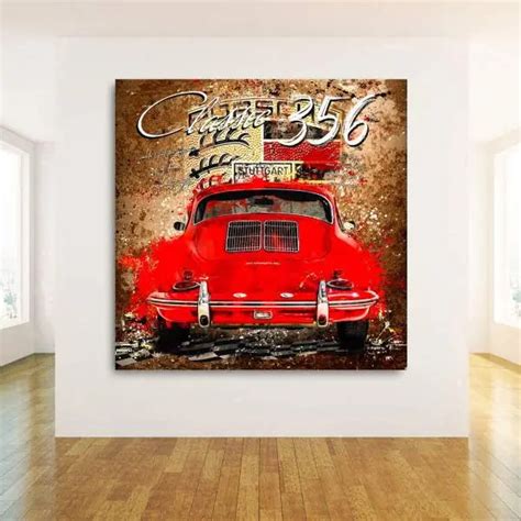 Auto Wandbild Porsche Auf Leinwand Pop Art Bild