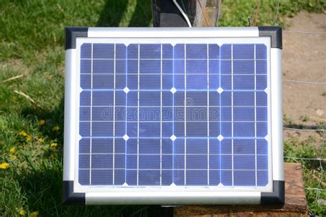 Solar Panel In Garden Front View Stock Image Image Of Klimefreundlich