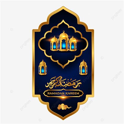 Islámico Ramadan Kareem 3d Lámpara Azul Vector Dorado Png PNG Ramadán