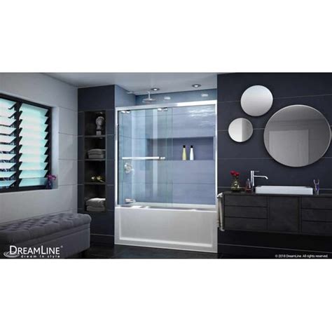 Dreamline Encore 56 60 W X 58 H Bypass Semi Frameless Tub Door